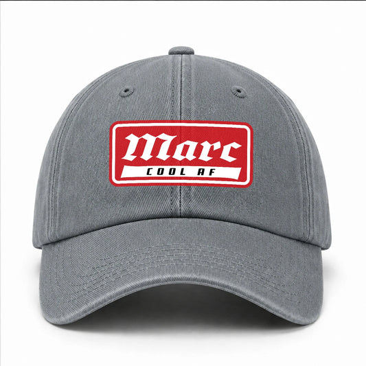 Your Name Cool Af Red Logo Funny Washed Cap MARC 13K1 C79PF