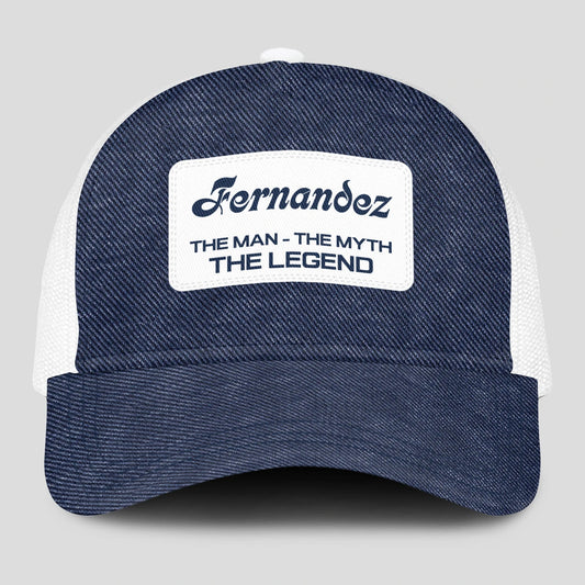 The Man The Myth The Legend Blue Denim Mesh Cap FERNANDEZ 13K1 C194PF