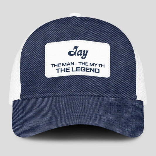 The Man The Myth The Legend Blue Denim Mesh Cap JAY 13K1 C194PF