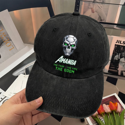 The Fear The Fate The Doom Skull Washed Cap AMANDA 13K1 C99PF