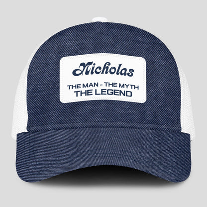 The Man The Myth The Legend Blue Denim Mesh Cap NICHOLAS 13K1 C194PF