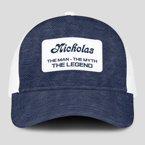 The Man The Myth The Legend Blue Denim Mesh Cap NICHOLAS 13K1 C194PF