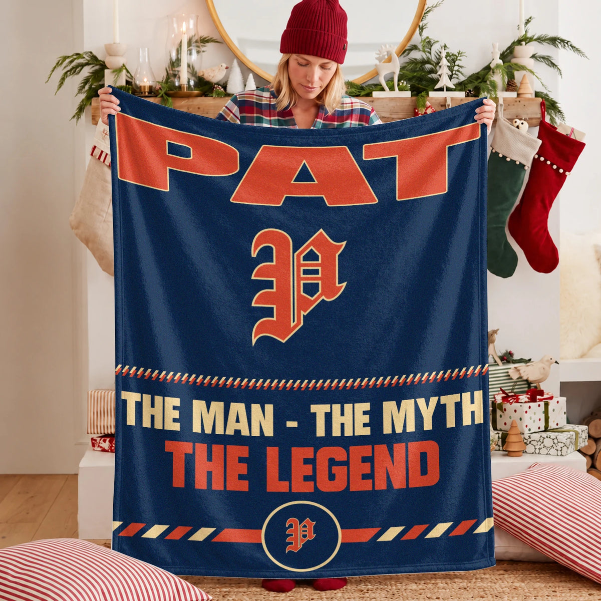 The Man The Myth The Legend Retro Fleece Blanket PAT 13K1 BK53