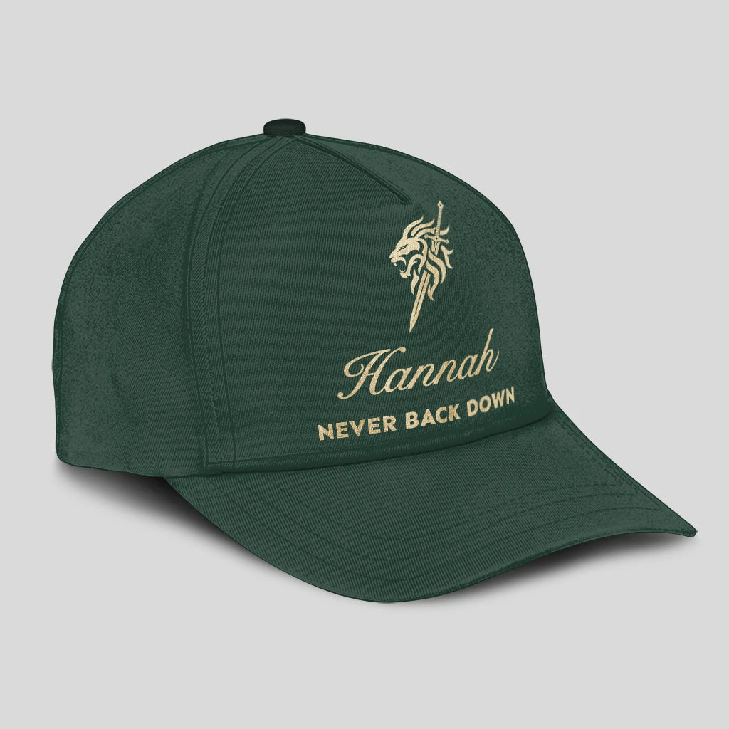 Never Back Down Lion And Sword Sage Green Cap HANNAH 13K1 C178PF