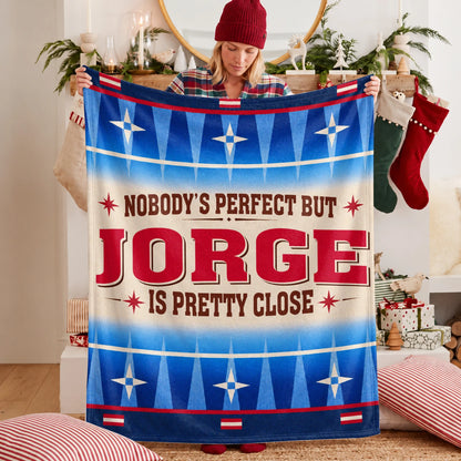 Nobody's Perfect But Your Name Is Close Native American Fleece Blanket JORGE 13K1 BK57