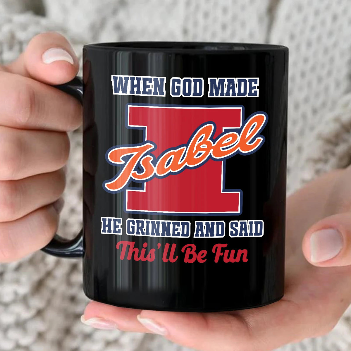 When God Made Your Name Personalized Baseball Mug ISABEL 13K1 MG07