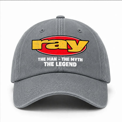 The Man The Myth The Legend Vintage Logo Washed Cap RAY 13K1 C162PF