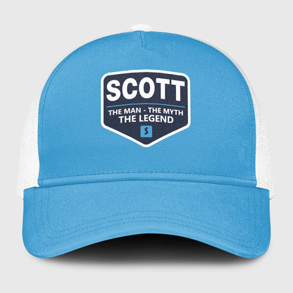 The Man The Myth The Legend Light Blue Mesh Cap SCOTT 13K1 C190PF