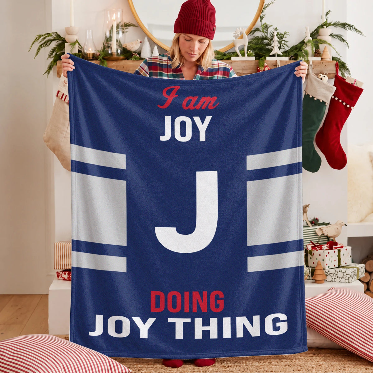 I'm Name Doing Name Things Navy Fleece Blanket JOY 13K1 BK51