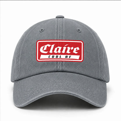Your Name Cool Af Red Logo Funny Washed Cap CLAIRE 13K1 C79PF
