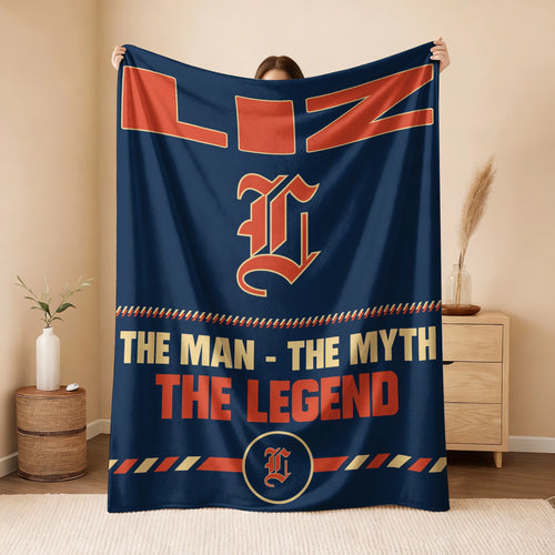 The Man The Myth The Legend Retro Fleece Blanket LIZ 13K1 BK53