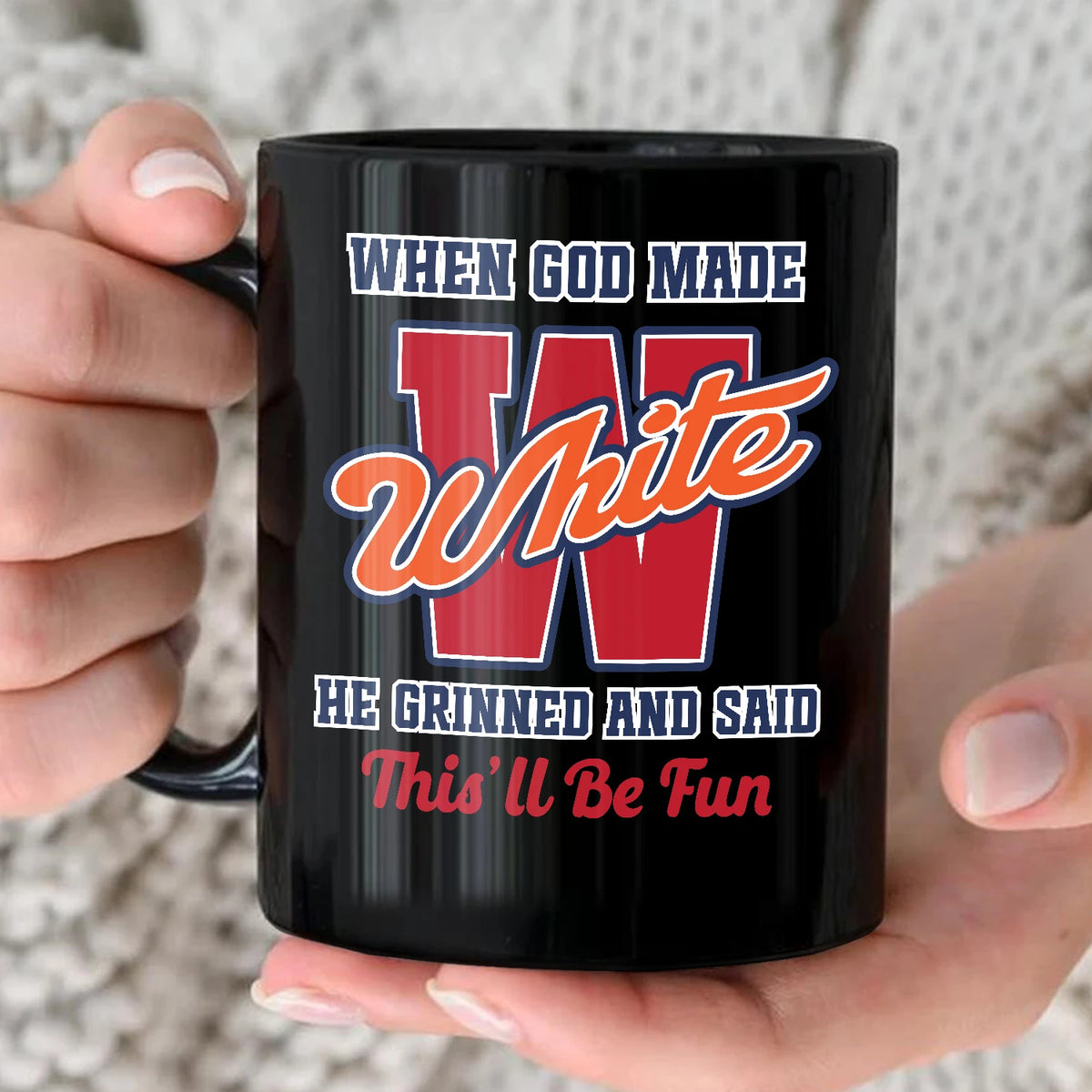 When God Made Your Name Personalized Baseball Mug WHITE 13K1 MG07