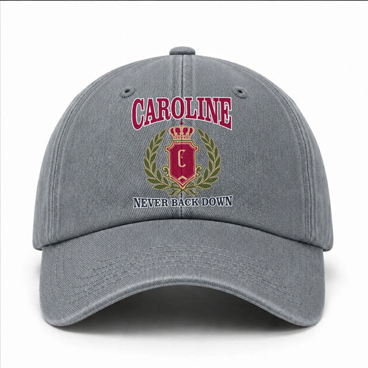 Your Name Never Back Down Royal Washed Cap CAROLINE 13K1 C77PF
