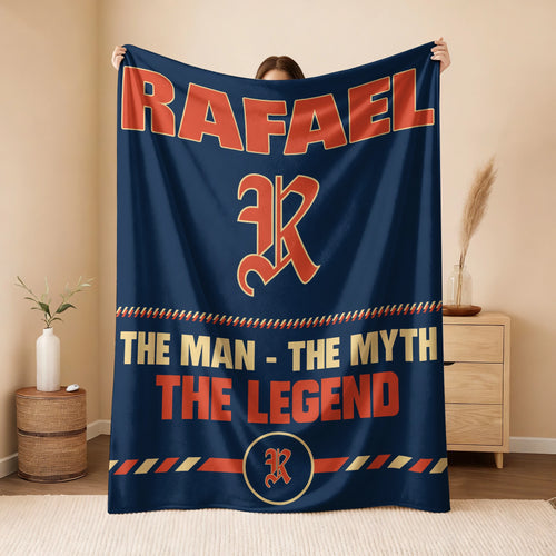 The Man The Myth The Legend Retro Fleece Blanket RAFAEL 13K1 BK53