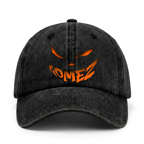 Your Name Jack O' Lantern Halloween Washed Cap GOMEZ 13K1 C100PF