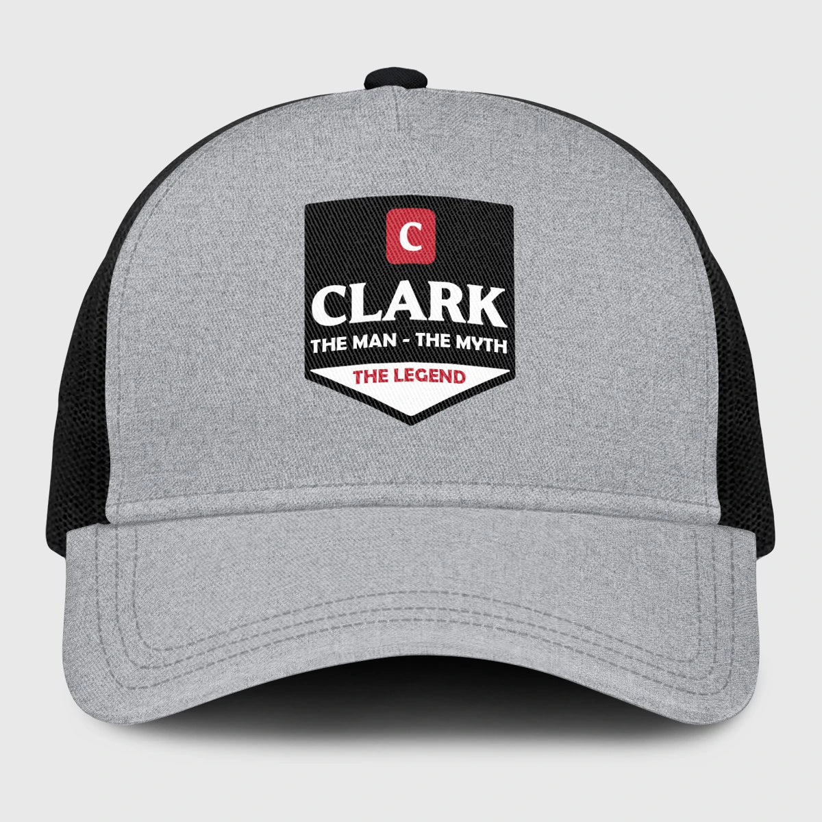 The Man The Myth The Legend Gray Mesh Cap CLARK 13K1 C189PF