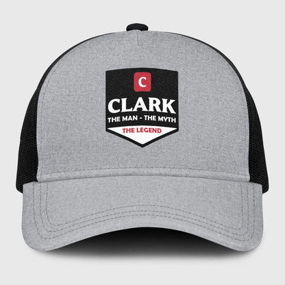 The Man The Myth The Legend Gray Mesh Cap CLARK 13K1 C189PF