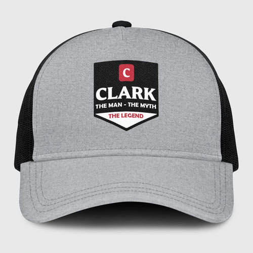 The Man The Myth The Legend Gray Mesh Cap CLARK 13K1 C189PF