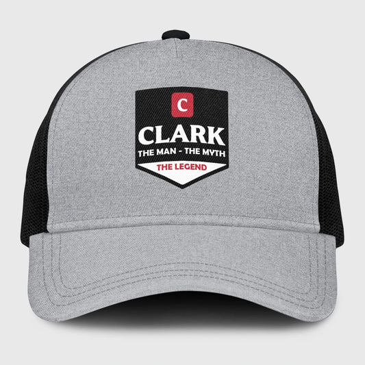The Man The Myth The Legend Gray Mesh Cap CLARK 13K1 C189PF