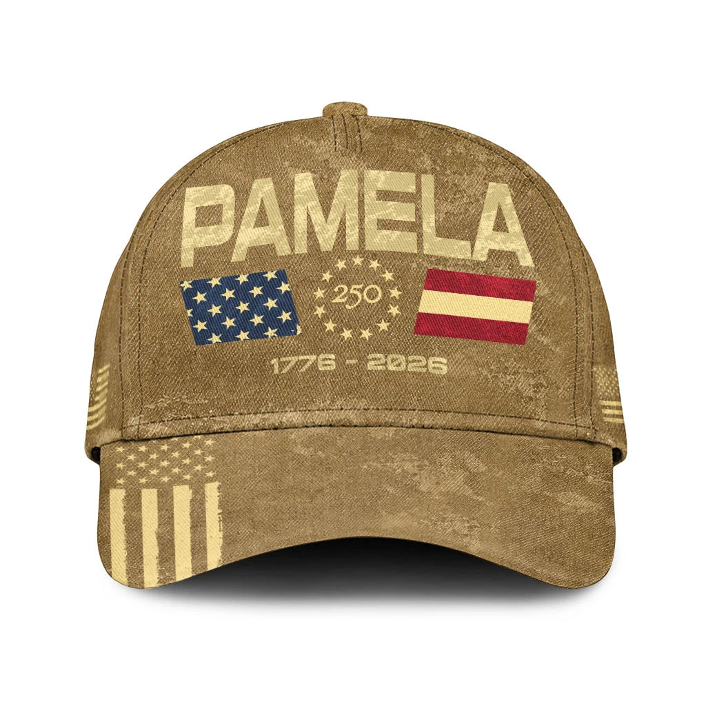 PAMELA 13K1-C14PF 250th Anniversary Patriotic Baseball Cap 1776–2026