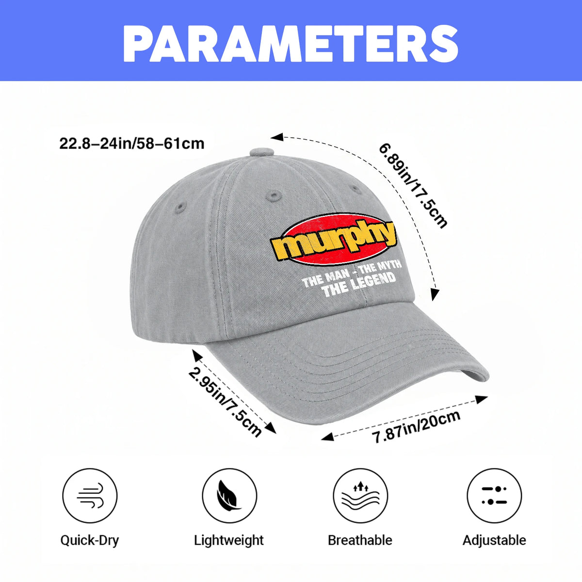 The Man The Myth The Legend Vintage Logo Washed Cap MURPHY 13K1 C162PF