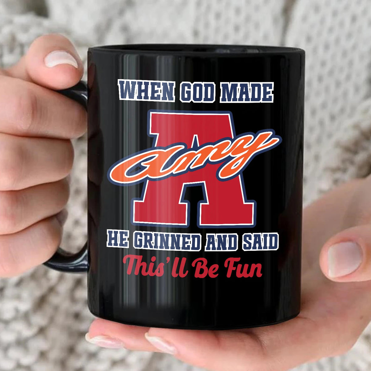 When God Made Your Name Personalized Baseball Mug AMY 13K1 MG07