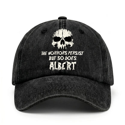 The Horrors Persist But So Does Your Name Cool Skull Washed Cap ALBERT 13K1 C134PF