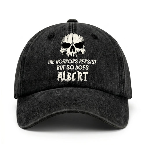The Horrors Persist But So Does Your Name Cool Skull Washed Cap ALBERT 13K1 C134PF