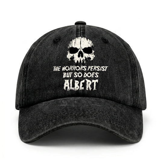 The Horrors Persist But So Does Your Name Cool Skull Washed Cap ALBERT 13K1 C134PF