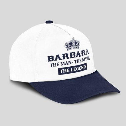 The Man The Myth The Legend King Crown Blue And White Cap BARBARA 13K1 C147PF