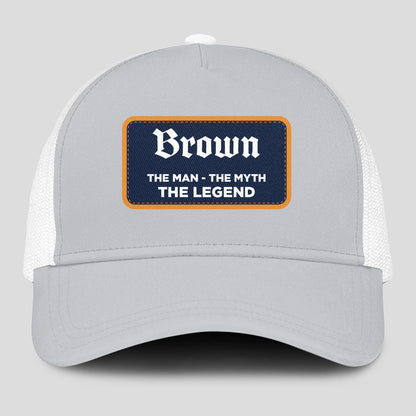 The Man The Myth The Legend Gray Mesh Cap BROWN 13K1 C204PF