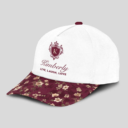 Live Laugh Love Floral Burgundy Cap KIMBERLY 13K1 C112PF