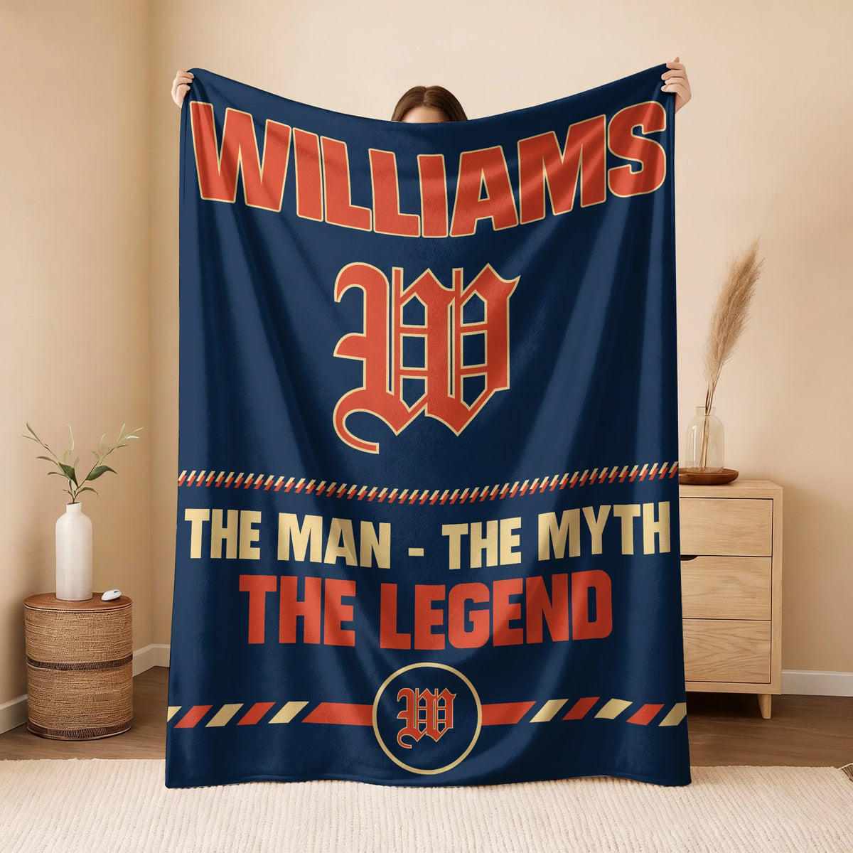 The Man The Myth The Legend Retro Fleece Blanket WILLIAMS 13K1 BK53