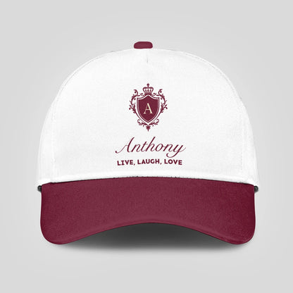 Live Laugh Love Elegant Burgundy And White Cap ANTHONY 13K1 C88PF