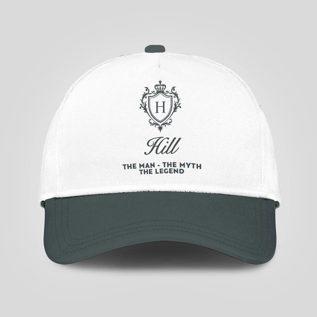 The Man The Myth The Legend Elegant Gray And White Cap HILL 13K1 C170PF