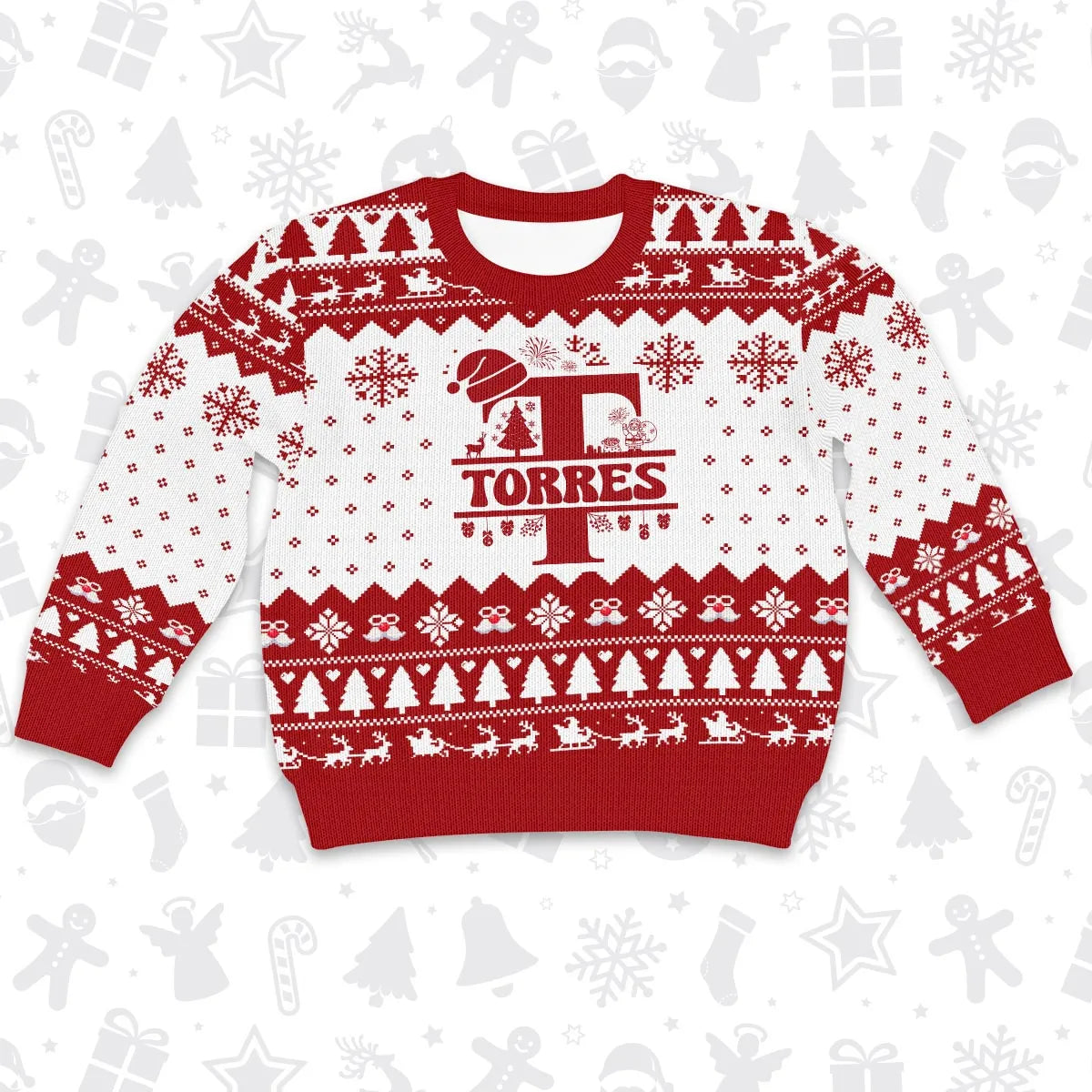 TORRES Personalized Christmas Pajama Set - Holiday Gift Outfit 13K1-CR2