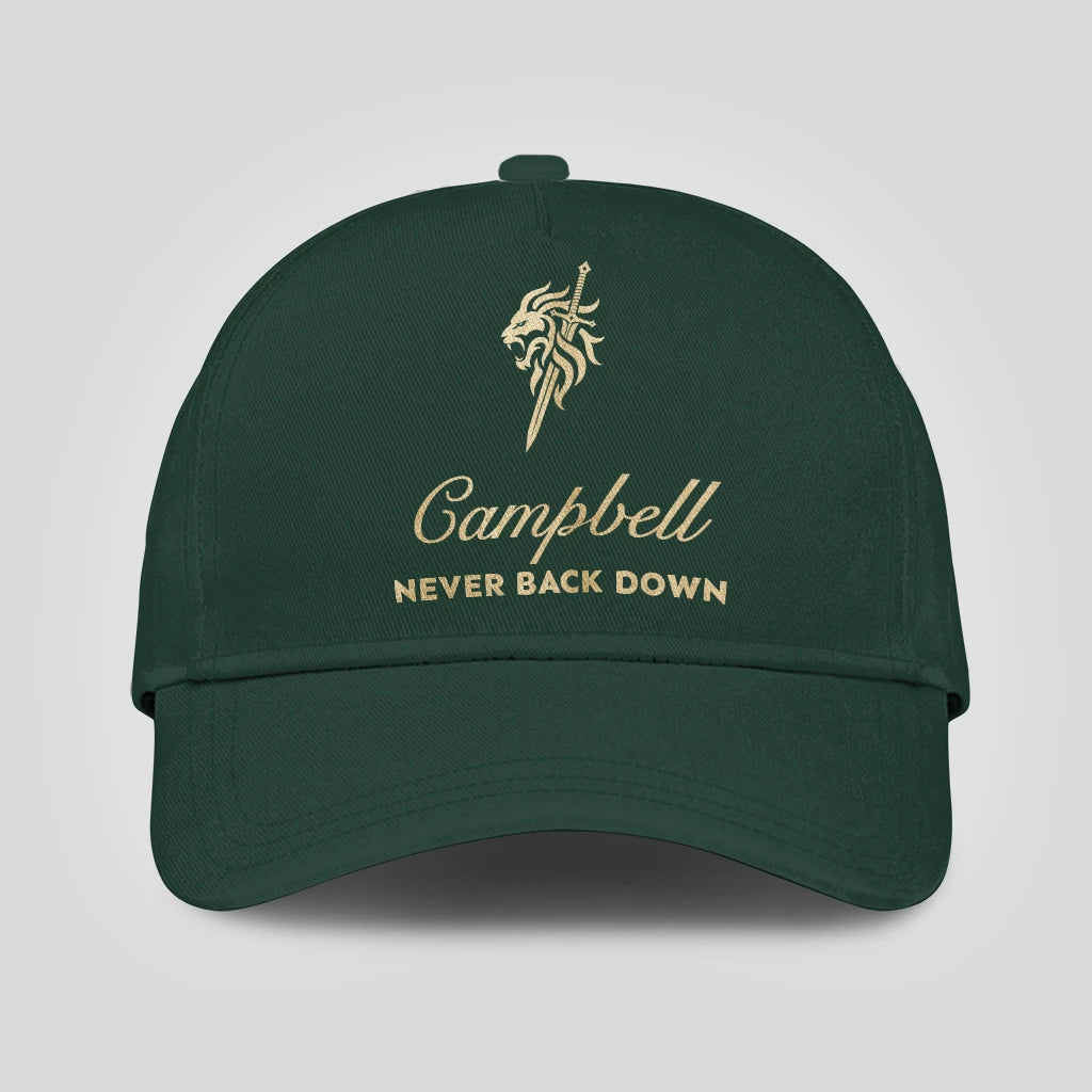 Never Back Down Lion And Sword Sage Green Cap CAMPBELL 13K1 C178PF