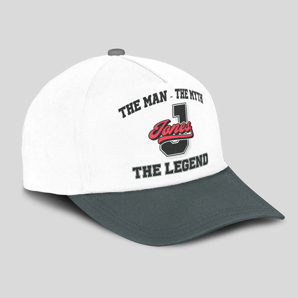 The Man The Myth The Legend Custom Initial Letter And Name Cap JONES 13K1 C38PF