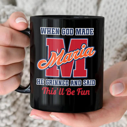 When God Made Your Name Personalized Baseball Mug MARIA 13K1 MG07