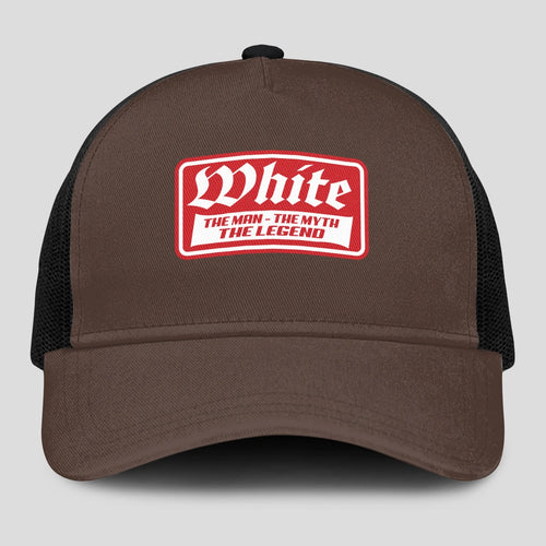The Man The Myth The Legend Red Logo Brown Mesh Cap WHITE 13K1 C203PF