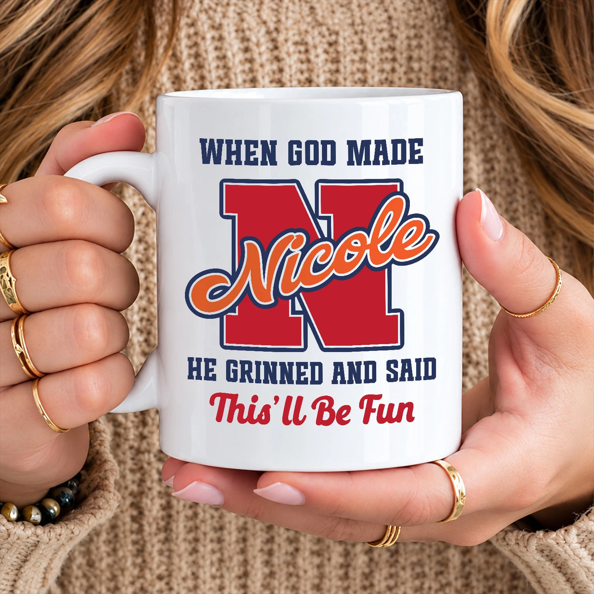 When God Made Your Name Personalized Baseball Mug NICOLE 13K1 MG07