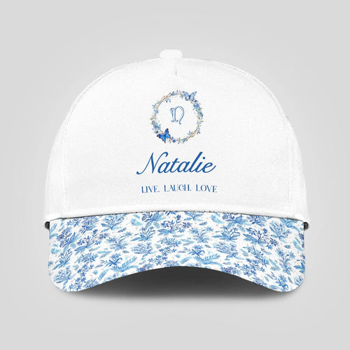 Live Laugh Love Blue Flowers Cap NATALIE 13K1 C50PF