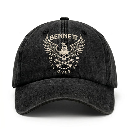 Your Name Guts Over Fear With Eagle And Skull Washed Cap BENNETT 13K1 C75PF