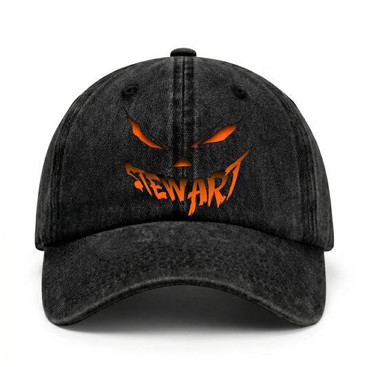 Your Name Jack O' Lantern Halloween Washed Cap STEWART 13K1 C100PF