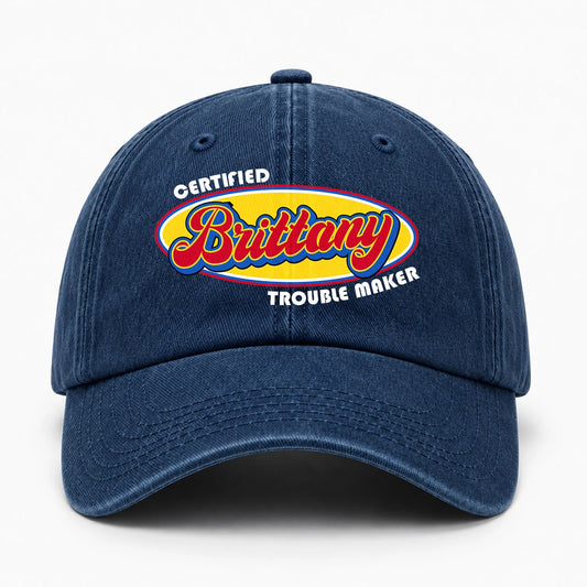 Certified Your Name Trouble Maker Washed Cap BRITTANY 13K1 C73PF