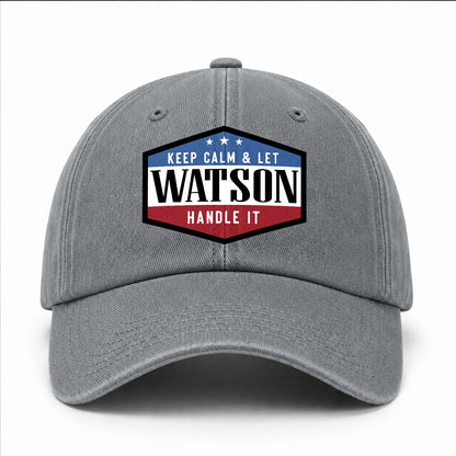 Keep Calm & Let Your Name Handle It Washed Cap WATSON 13K1 C87PF