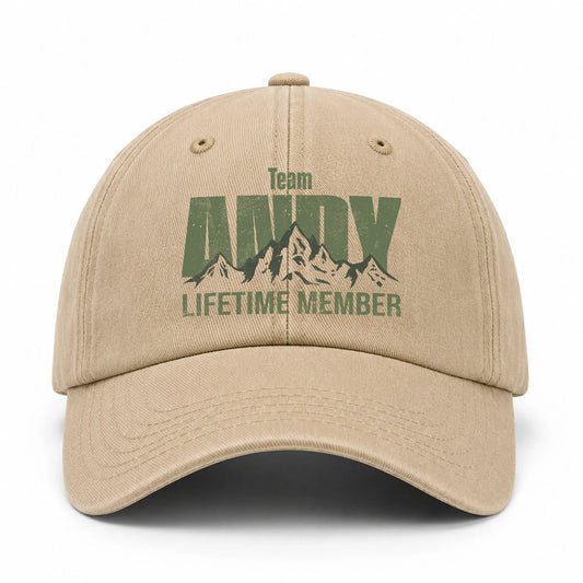 Team Your Name Lifetime Member Mountain Cap ANDY 13K1 C58PF