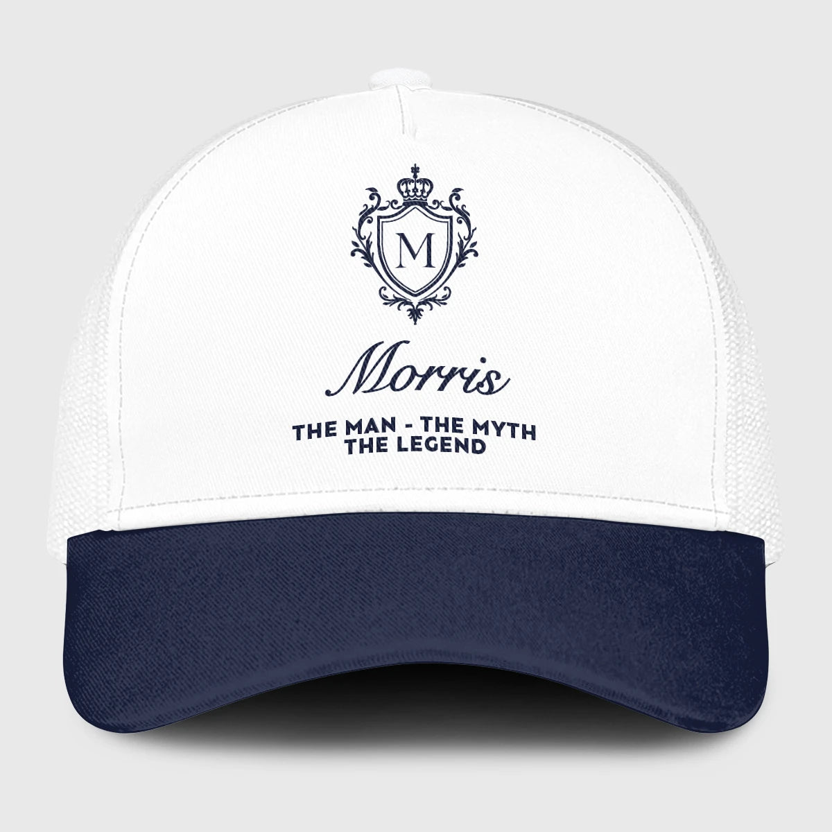 The Man The Myth The Legend Blue And White Baseball Mesh Cap MORRIS 13K1 C186PF