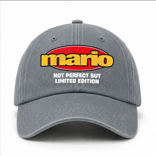 Your Name Not Perfect But Limited Edition Red Logo Washed Cap MARIO 13K1 C84PF