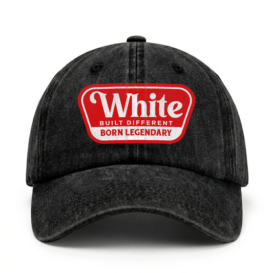 Built Different Born Legendary Red Logo Washed Cap WHITE 13K1 C63PF